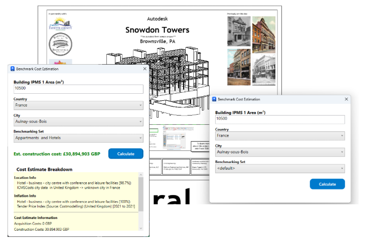 ICMSCosts dashboard view